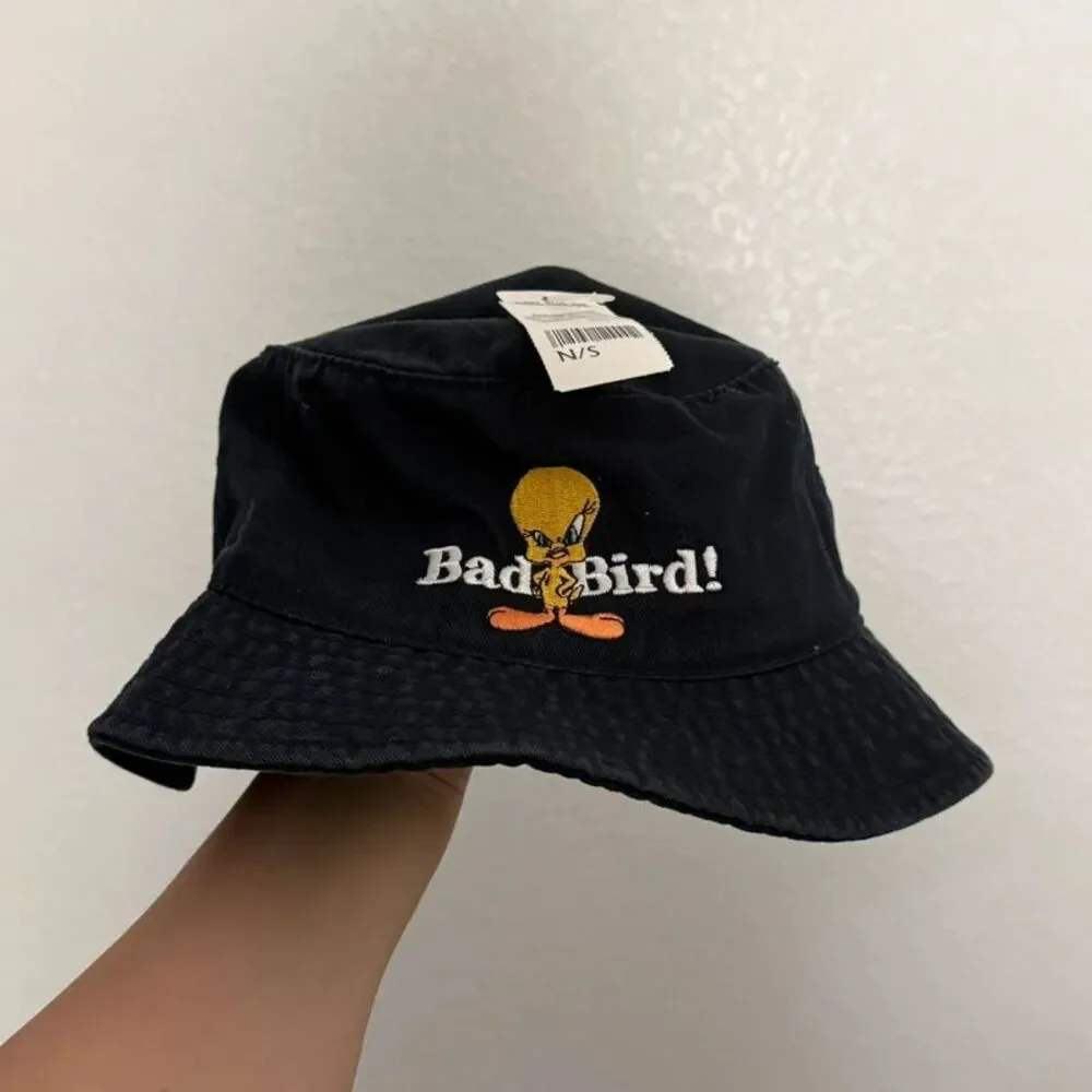 Vintage 1990s Warner Bros Kids Tweety Bad Bird Bucket Hat